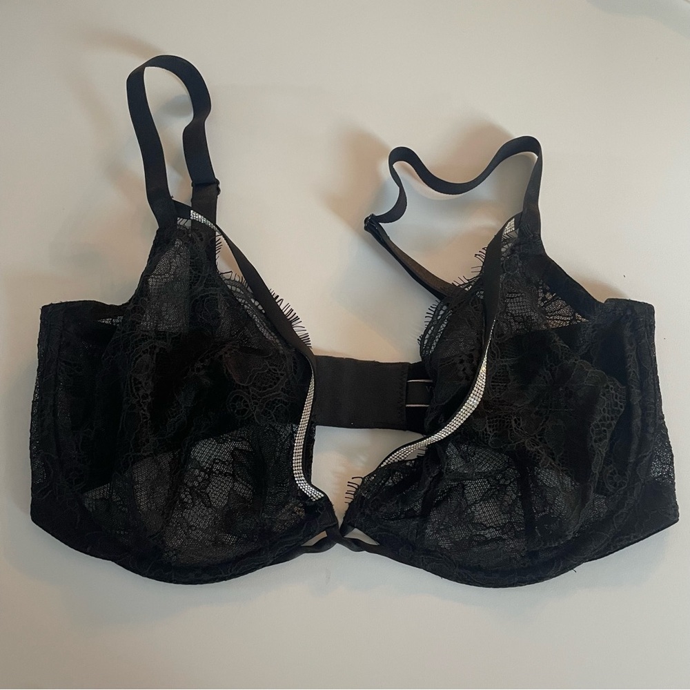 New! Victorias Secret very sexy shine strap black lace bra 3436 - Picture 2 of 8